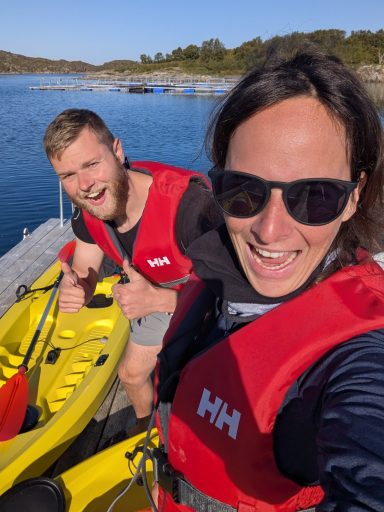 Steffi und Nico beim Kanu fahren